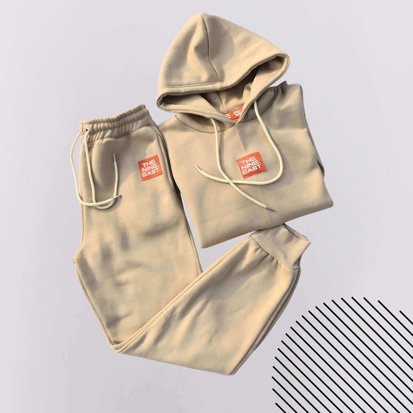 Warm Fleece Men Women Tracksuit Camel Brown