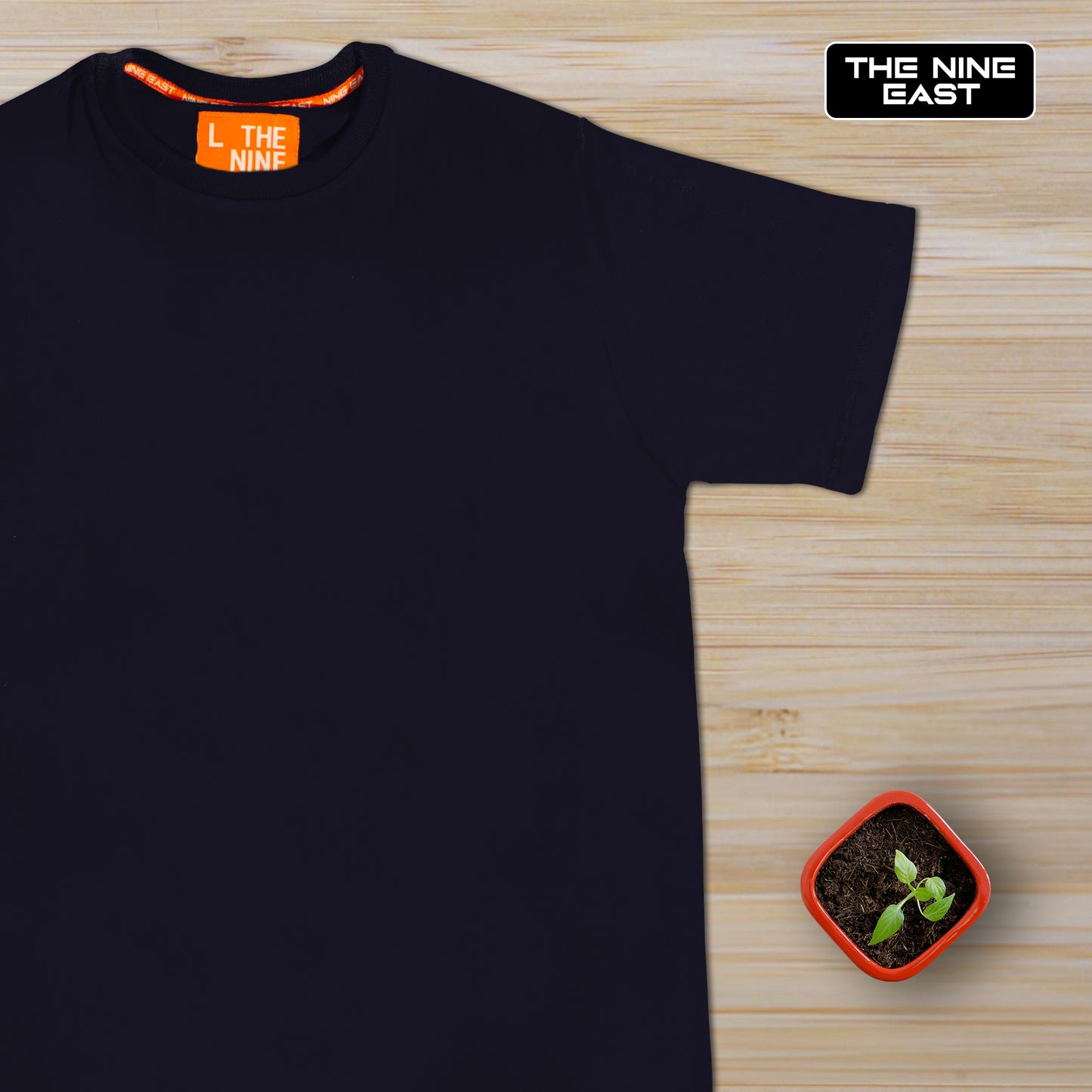 Premium Navy Blue Cotton Blend T-Shirt
