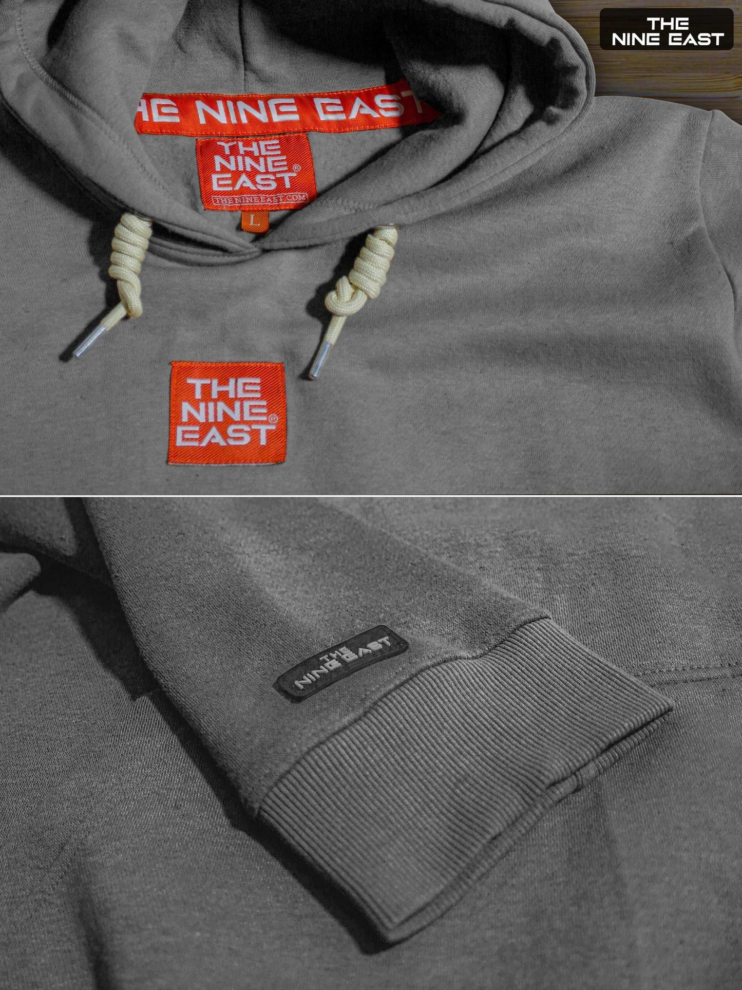 Soft Fleece Pullover Hoodie Gray - Two-tone Ribs