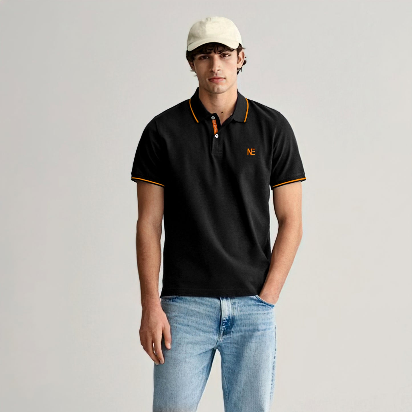 Dynamic Black Piqué Polo