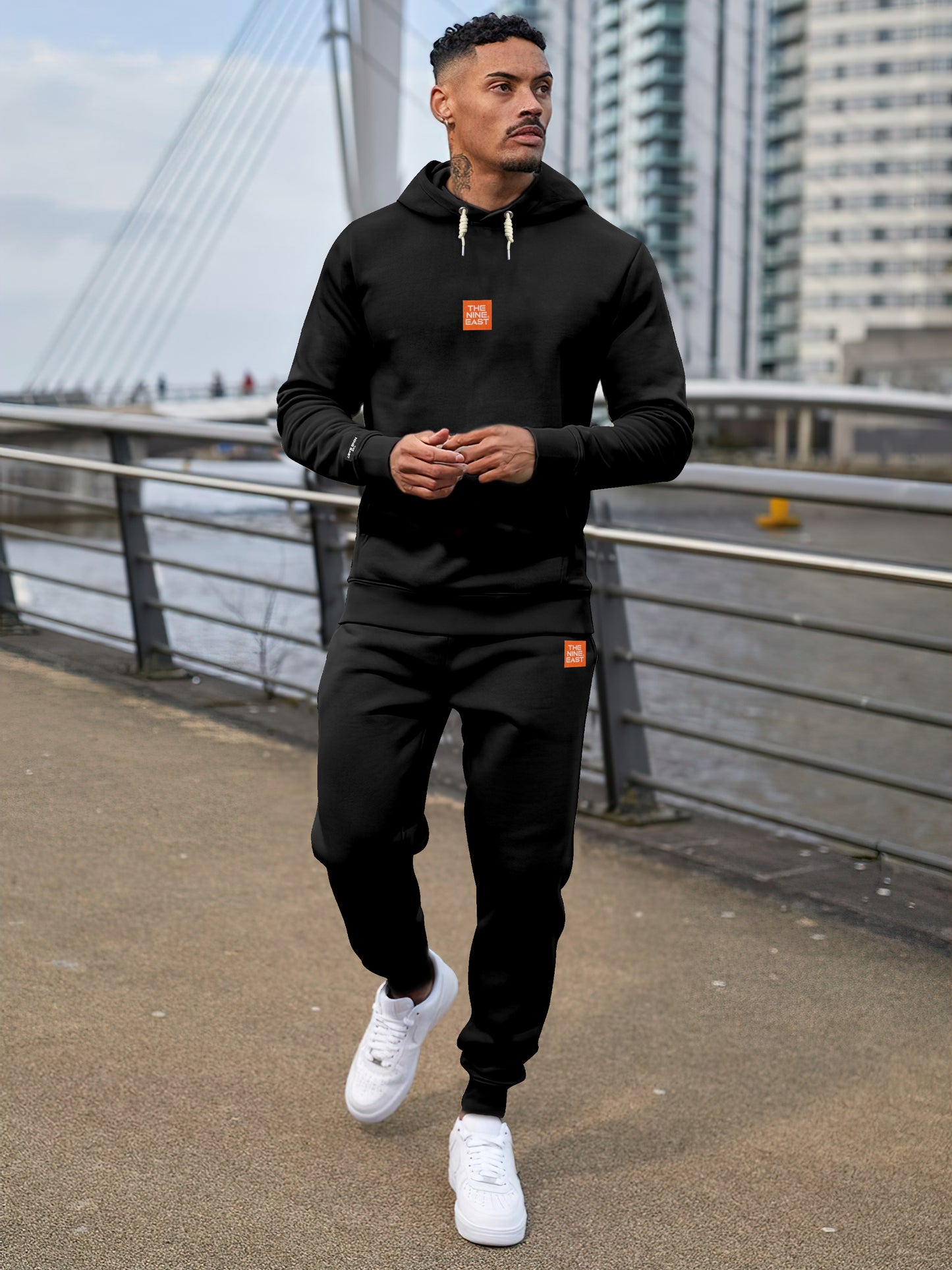 Warm Fleece Men Women Tracksuit Black