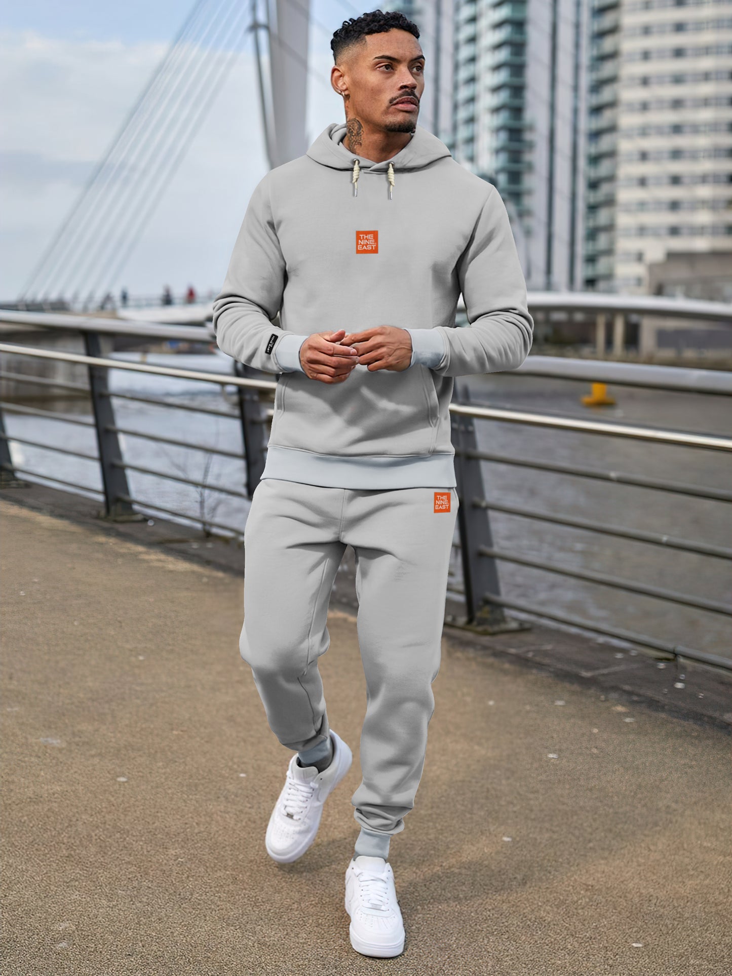 Warm Fleece Men Women Tracksuit Gray - Two-tone Rib