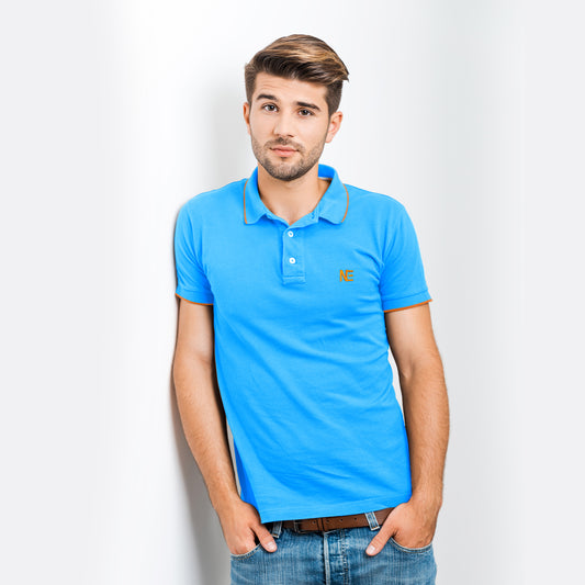 Vibrant Sky Blue Piqué Polo