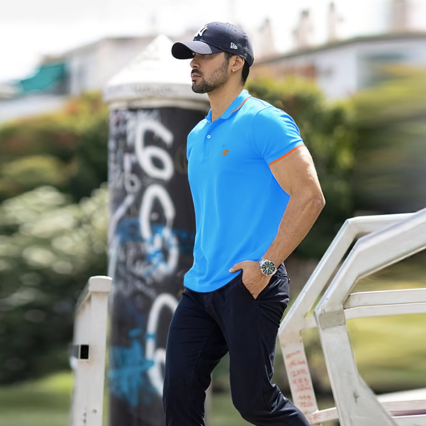 Vibrant Sky Blue Piqué Polo