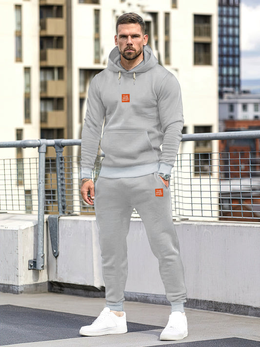 Warm Fleece Men Women Tracksuit Gray - Two-tone Rib